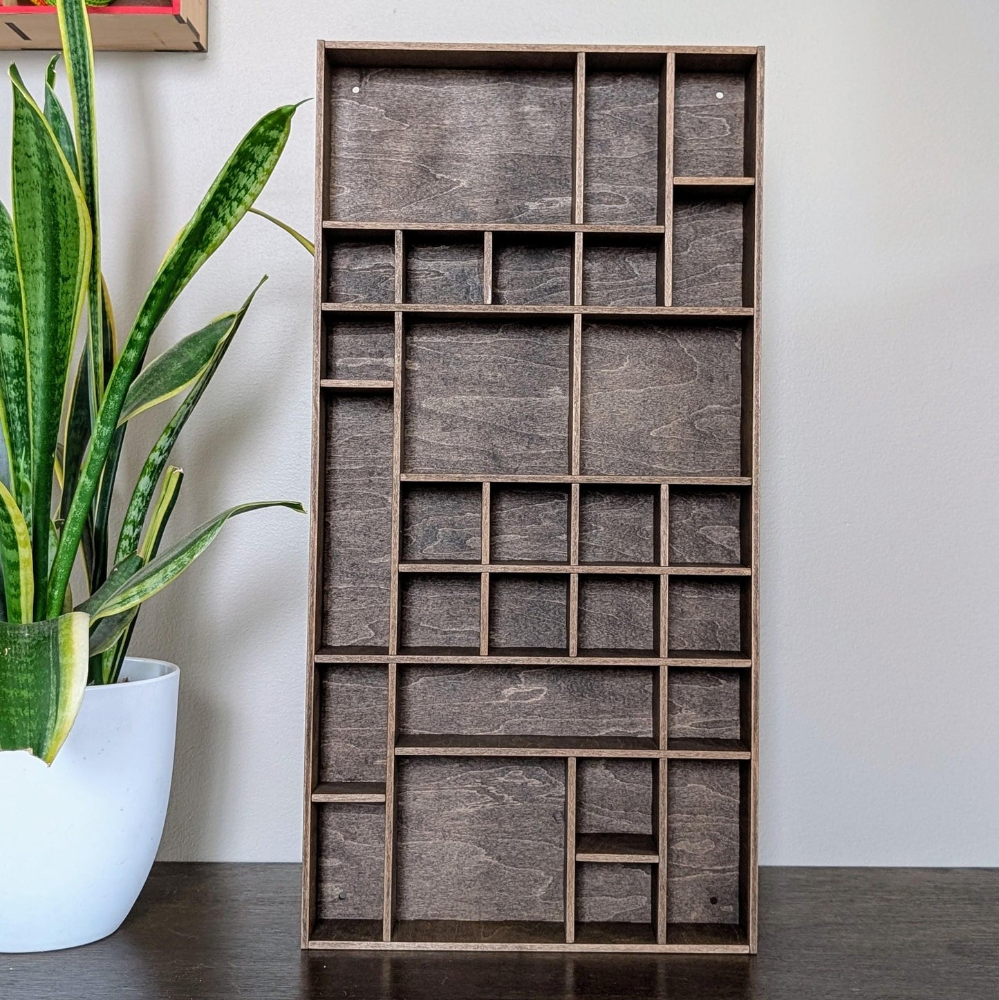 Shadow Box Wooden Display Shelf - Wall Cubby Shelf - Multiple Compartment Sizes - #37 - Trinket Shelf - Curio Cabinet