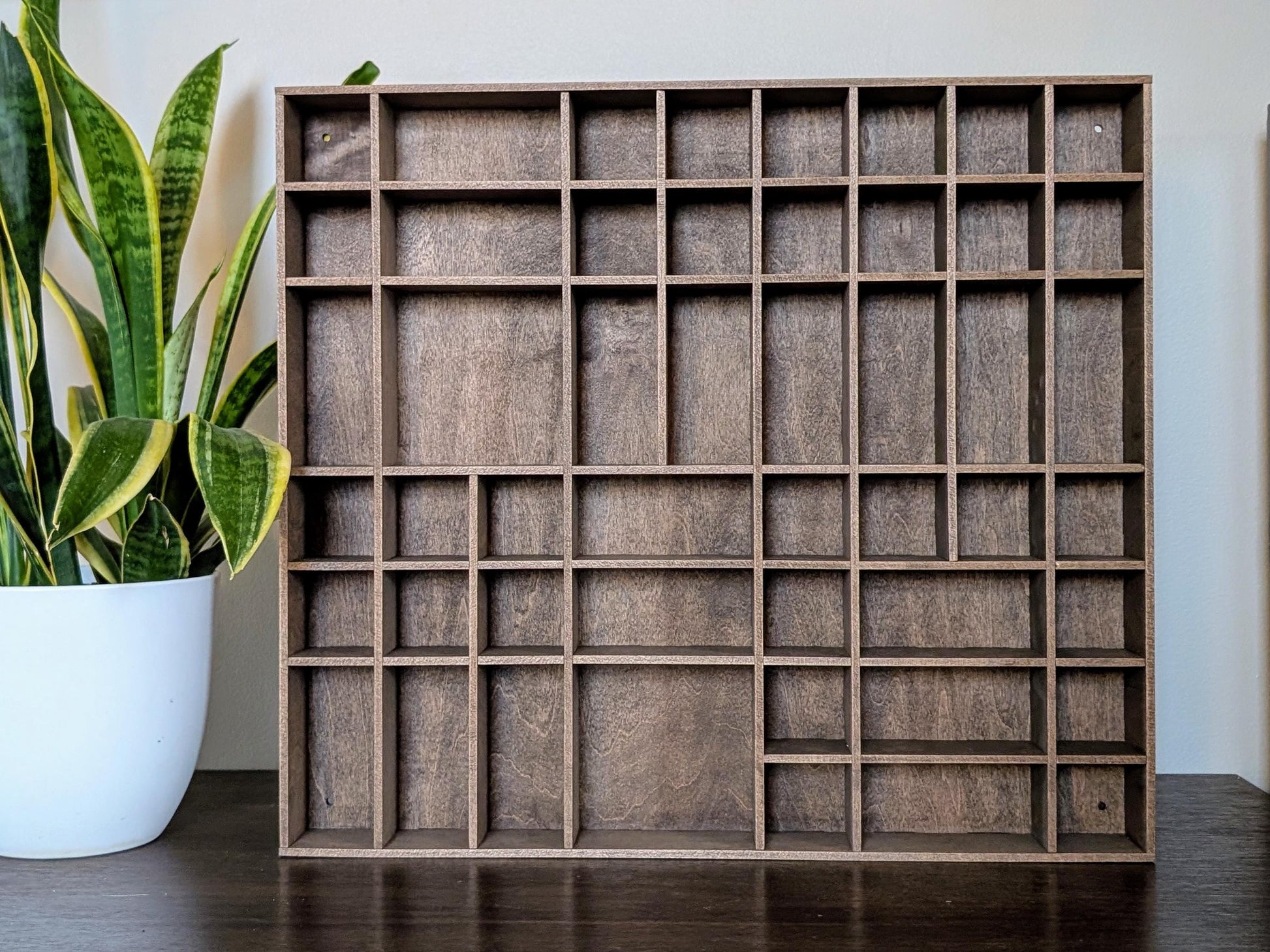 Shadow Box Wooden Display Shelf - Wall Cubby Shelf - Multiple Compartment Sizes - #29 - Trinket Shelf - Curio Cabinet