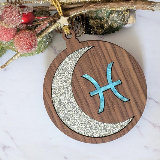 Personalized Scorpio Ornament | Walnut & Acrylic Zodiac Christmas Gift