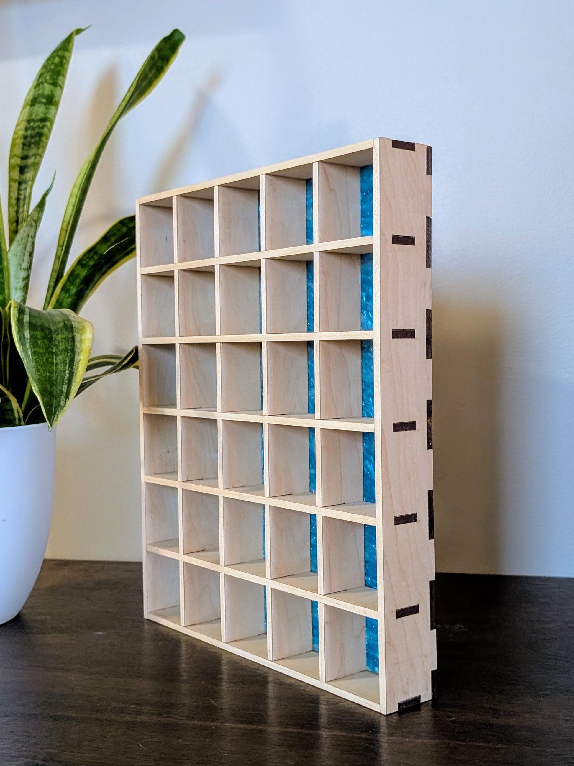 30 Compartment Wooden Display Shelf - 2x2 - Trinket Shelf - Curio Cabinet