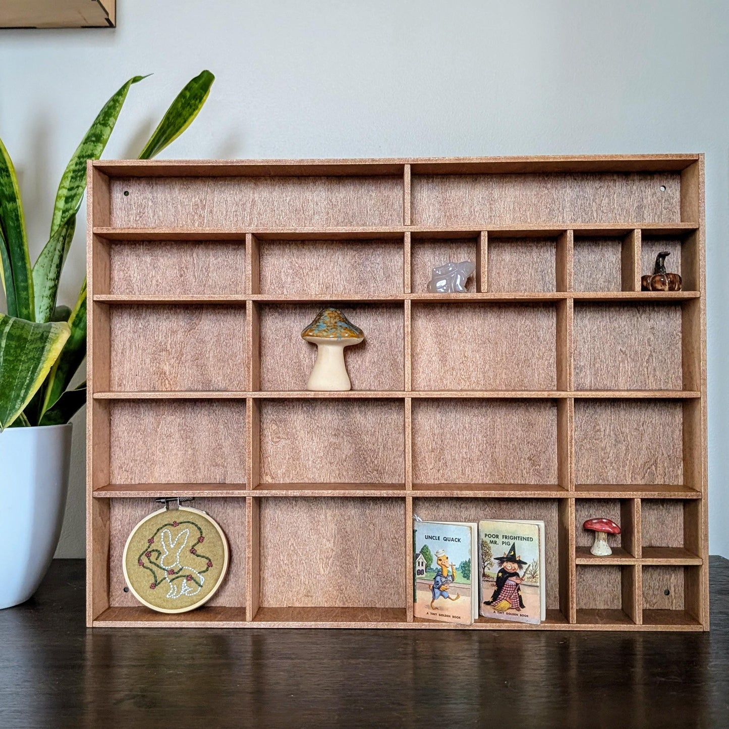 Shadow Box Wooden Display Shelf - Wall Cubby Shelf - Multiple Compartment Sizes - #1 - Trinket Shelf - Curio Cabinet