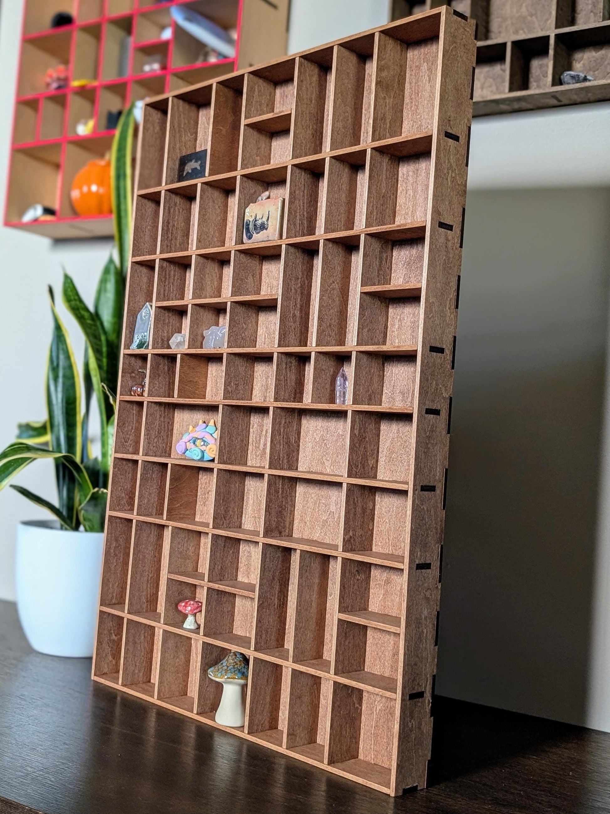 Shadow Box Wooden Display Shelf - Wall Cubby Shelf - Multiple Compartment Sizes - #12 - Trinket Shelf - Curio Cabinet