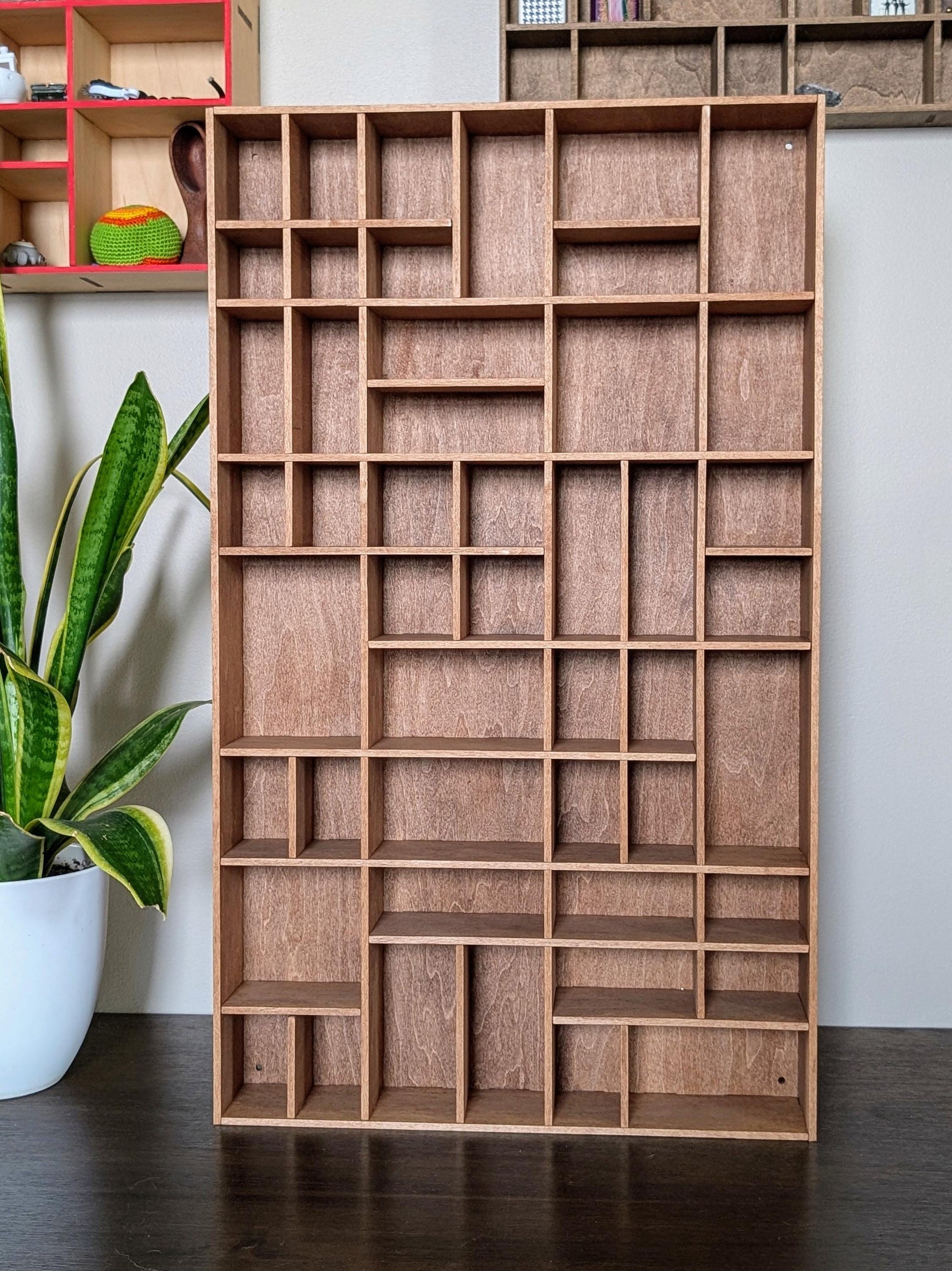 Shadow Box Wooden Display Shelf - Wall Cubby Shelf - Multiple Compartment Sizes - #18a - Trinket Shelf - Curio Cabinet