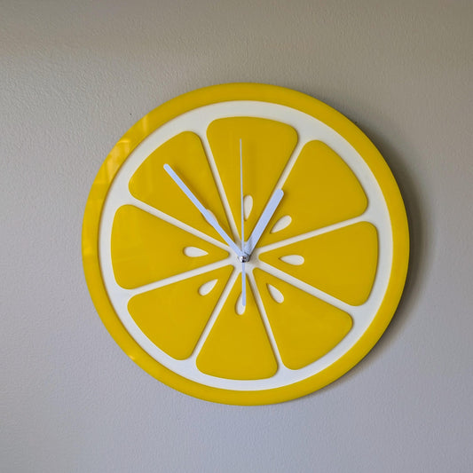 Lemon Slice Clock - Funky Fruit Kitchen Clock