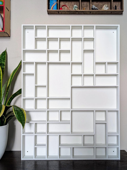 Shadow Box Wooden Display Shelf - Wall Cubby Shelf - Multiple Compartment Sizes - #36A - Trinket Shelf - Curio Cabinet