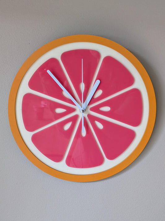 Grapefruit Slice Clock - Funky Fruit Kitchen Clock