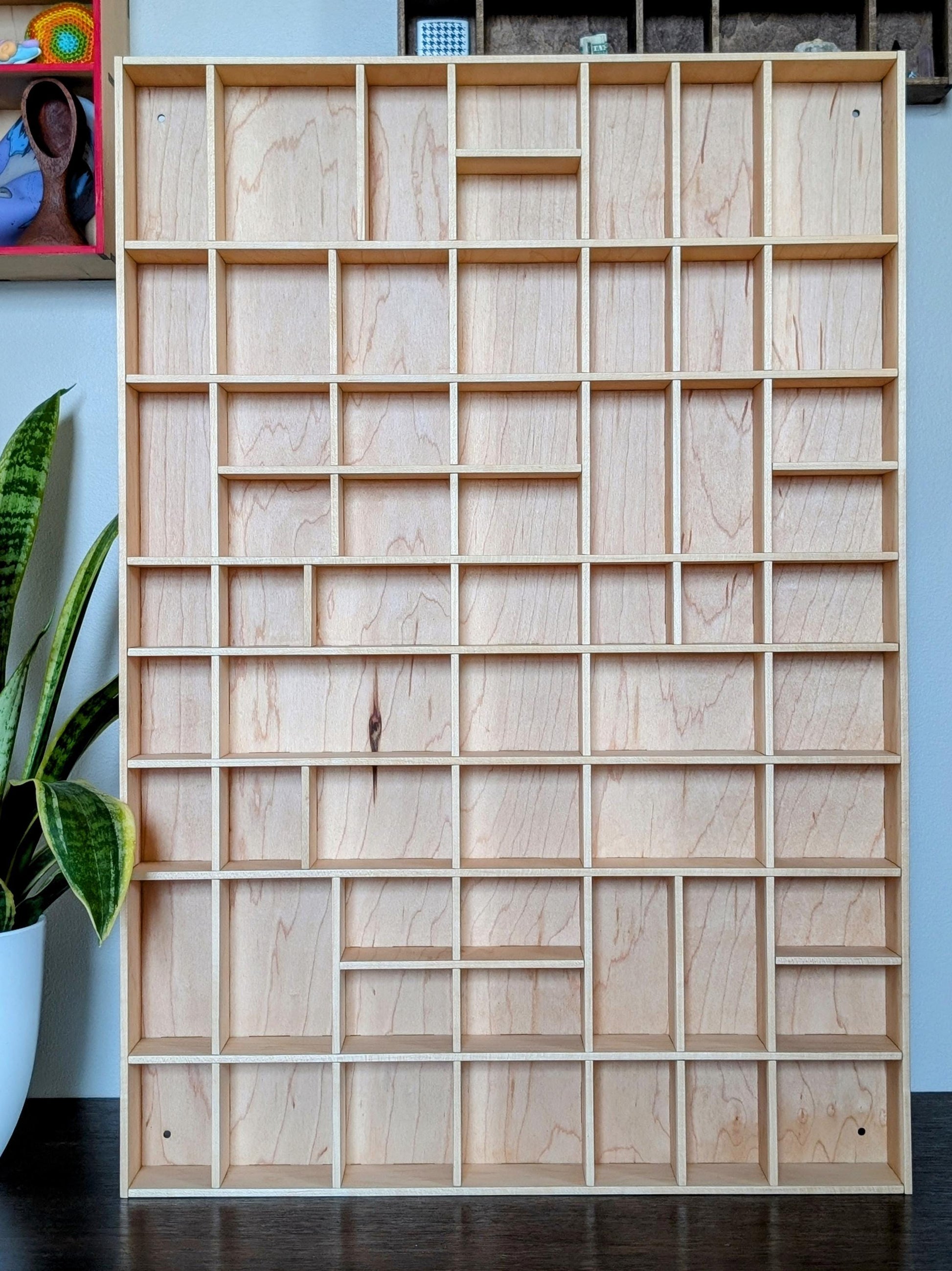 Shadow Box Wooden Display Shelf - Wall Cubby Shelf - Multiple Compartment Sizes - #12A - Trinket Shelf - Curio Cabinet