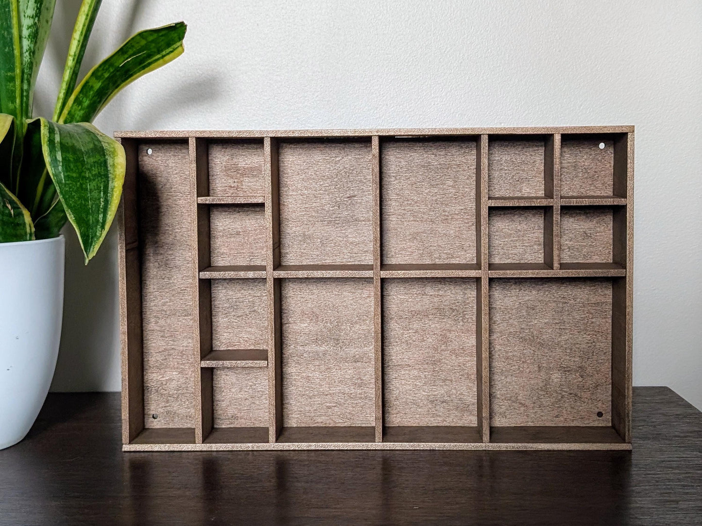 Shadow Box Wooden Display Shelf - Wall Cubby Shelf - Multiple Compartment Sizes - #4 - Trinket Shelf - Curio Cabinet