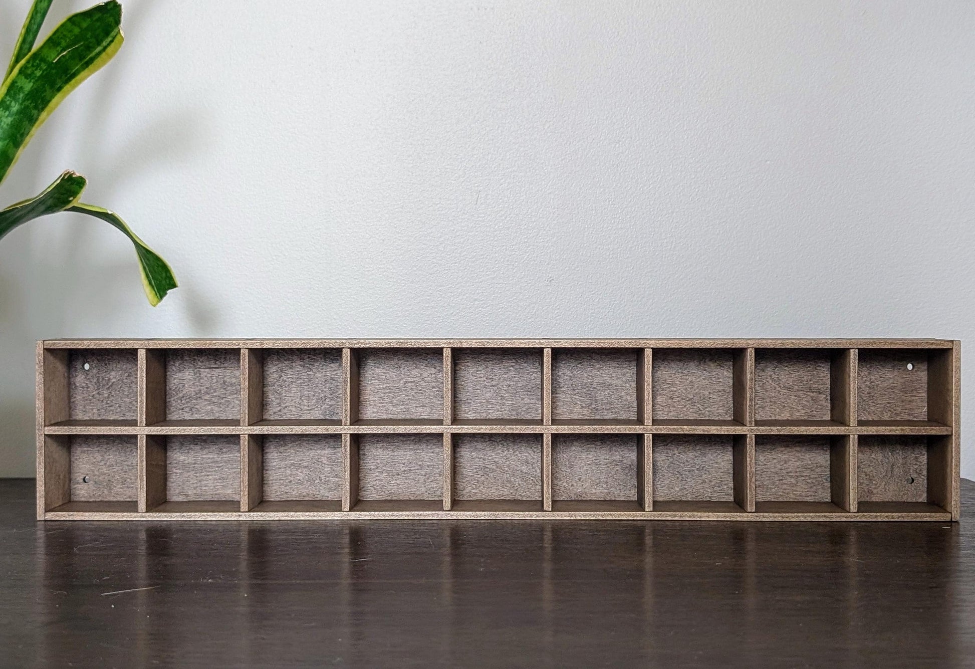 18 Compartment Wooden Display Shelf - 5cmx6cm - Trinket Shelf - Curio Cabinet