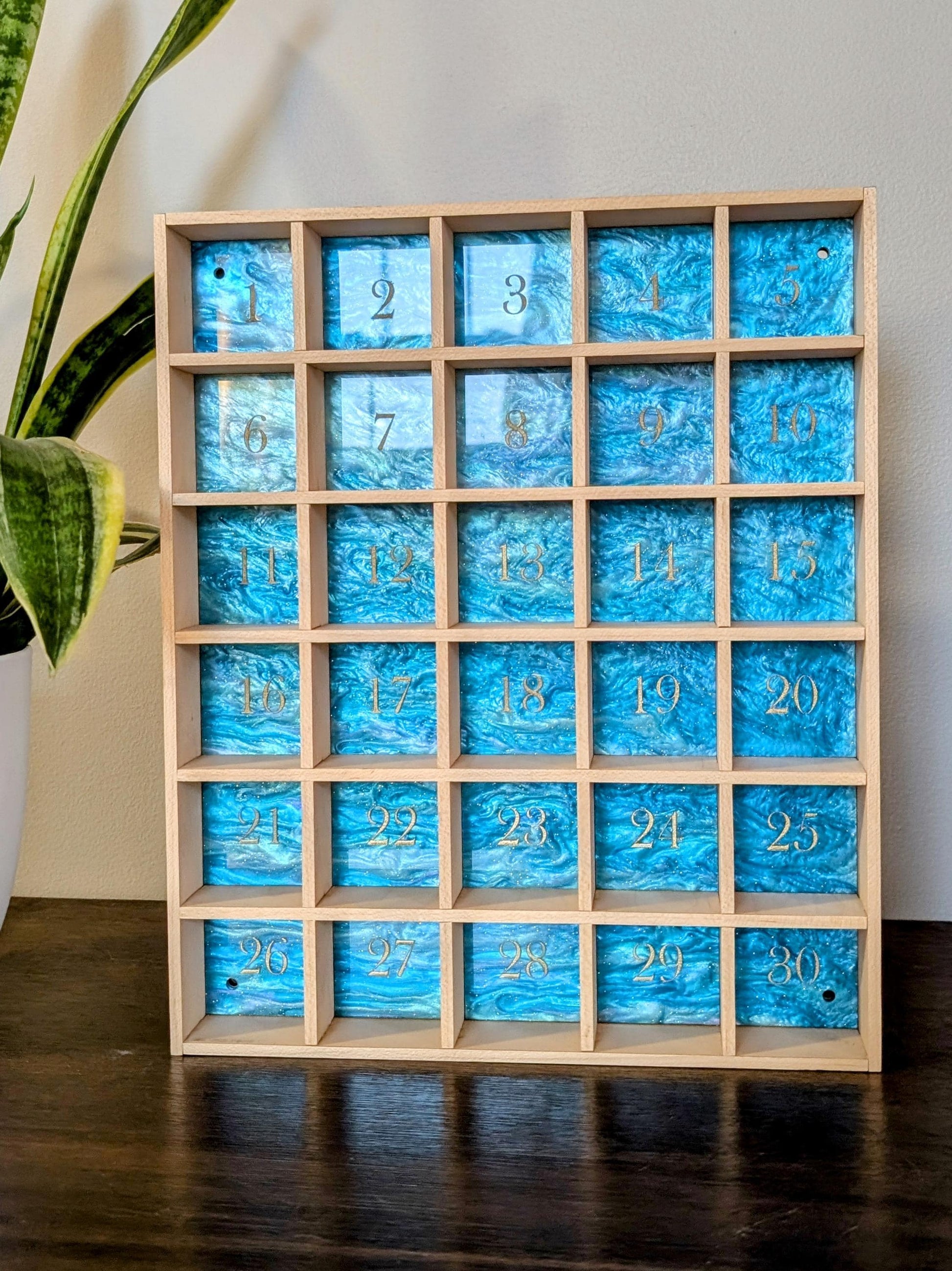30 Compartment Wooden Display Shelf - 2x2 - Trinket Shelf - Curio Cabinet