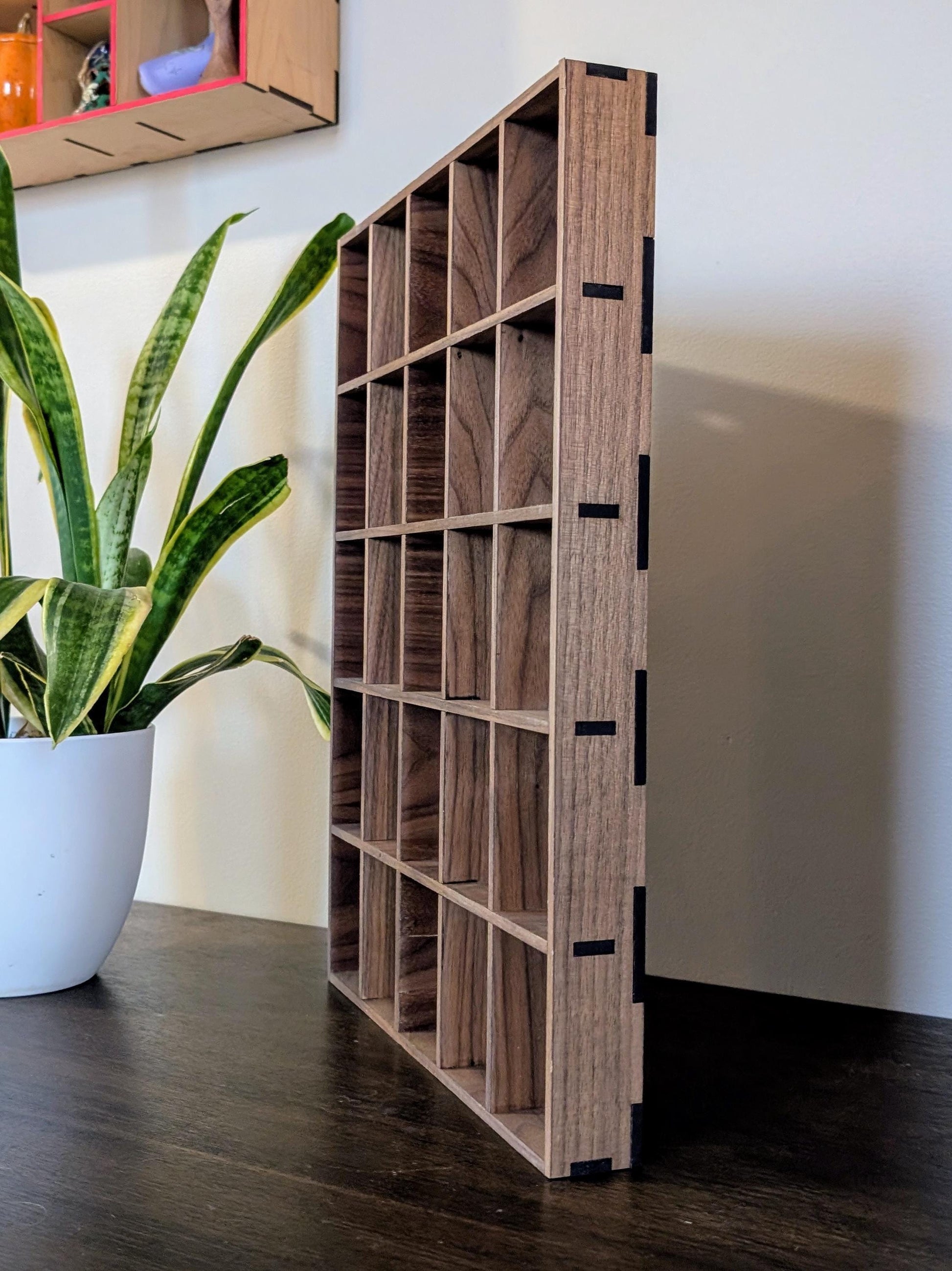 DISCOUNTED 25 Compartment Wooden Display Shelf - 3.5x2.5 - Trinket Shelf - Curio Cabinet