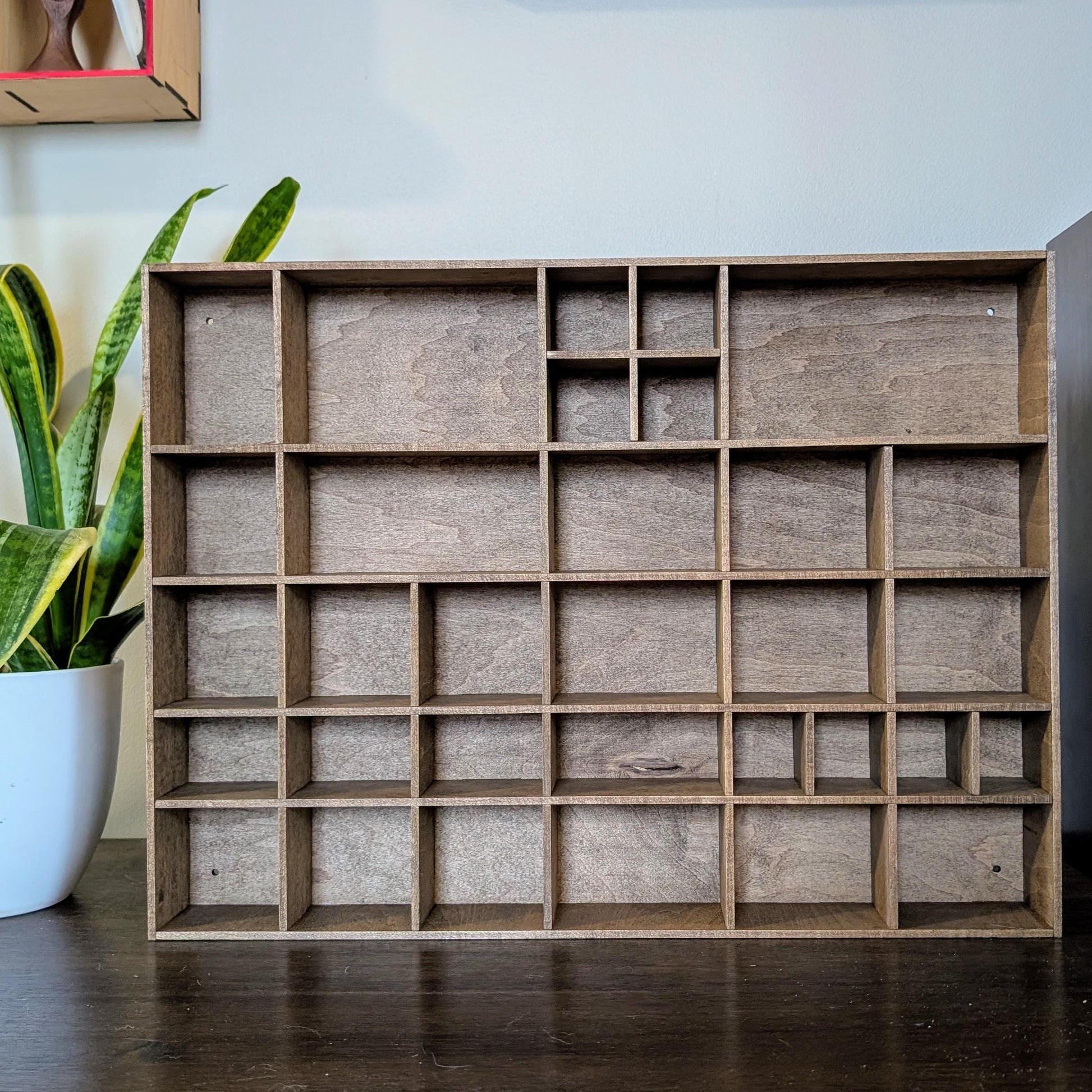 Shadow Box Wooden Display Shelf - Wall Cubby Shelf - Multiple Compartment Sizes - #7d - Trinket Shelf - Curio Cabinet