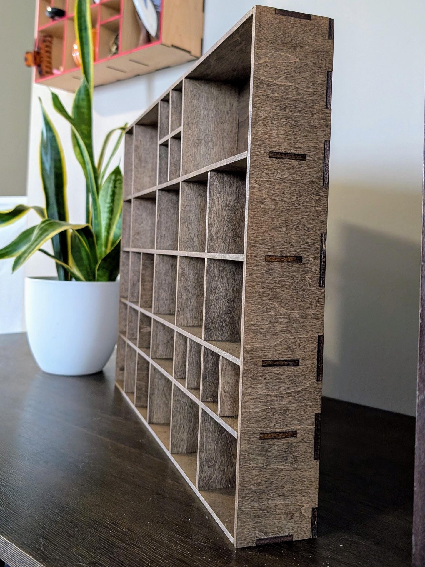 Shadow Box Wooden Display Shelf - Wall Cubby Shelf - Multiple Compartment Sizes - #7d - Trinket Shelf - Curio Cabinet