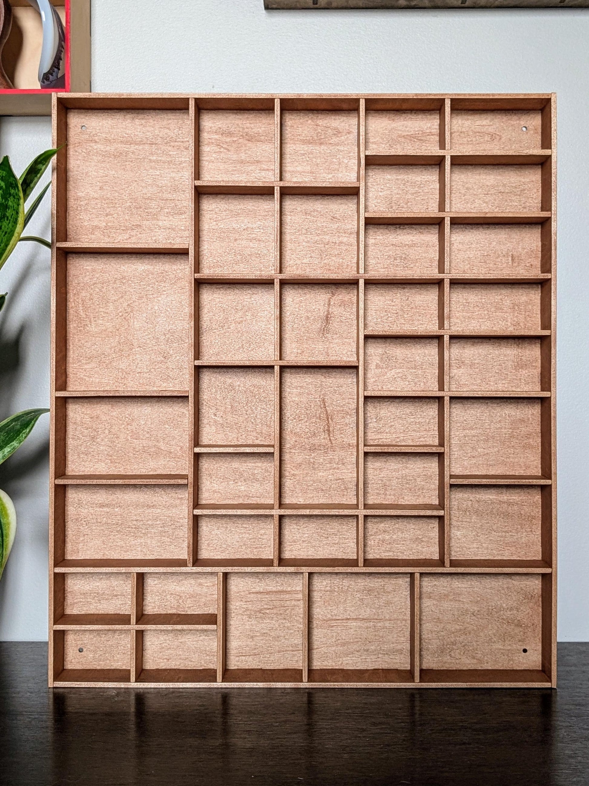 Shadow Box Wooden Display Shelf - Wall Cubby Shelf - Multiple Compartment Sizes - #45 - Trinket Shelf - Curio Cabinet