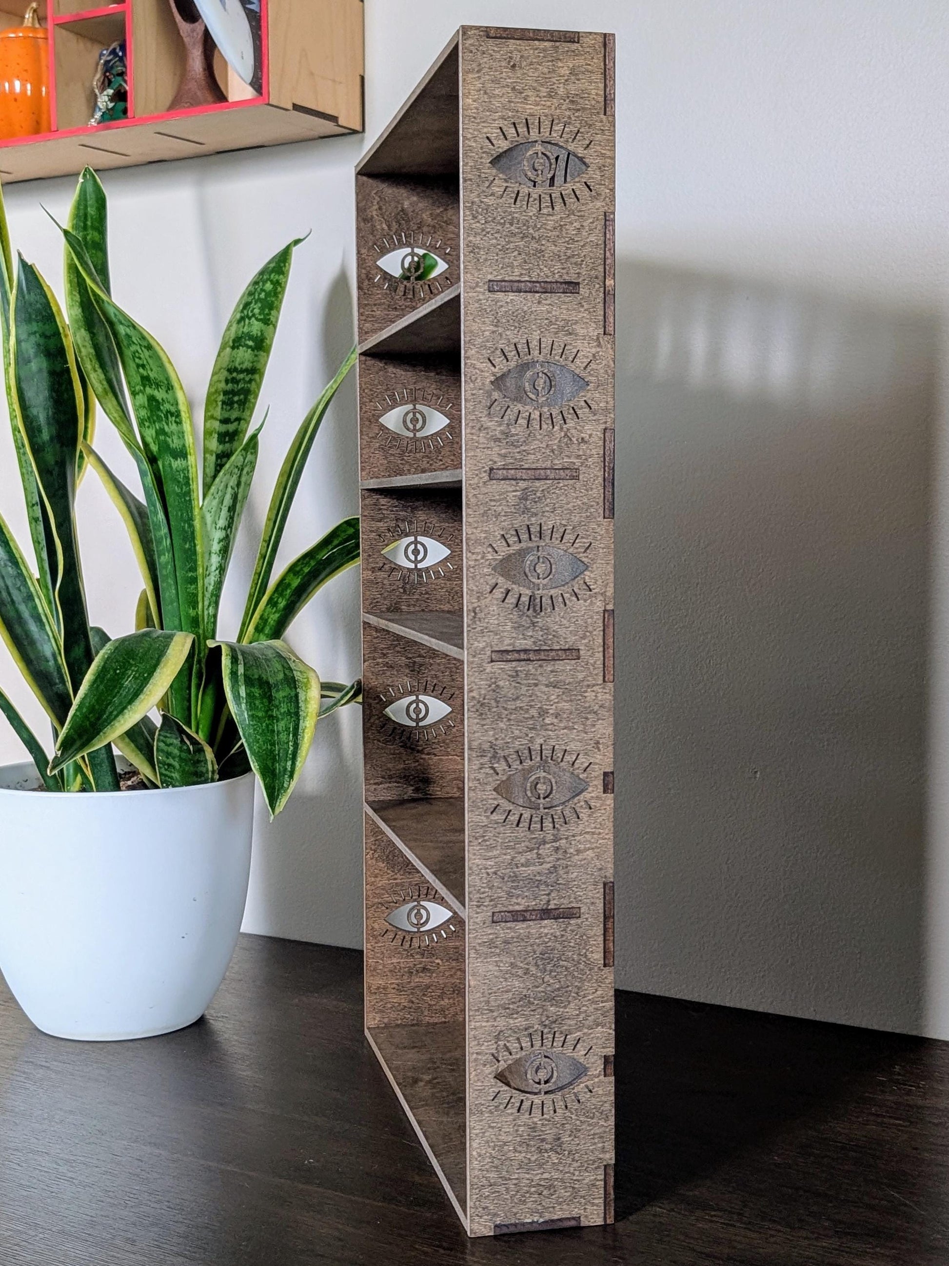 Shadow Box Wooden Display Shelf - Wall Cubby Shelf - Moon Phase Shelf - Trinket Shelf - Curio Cabinet