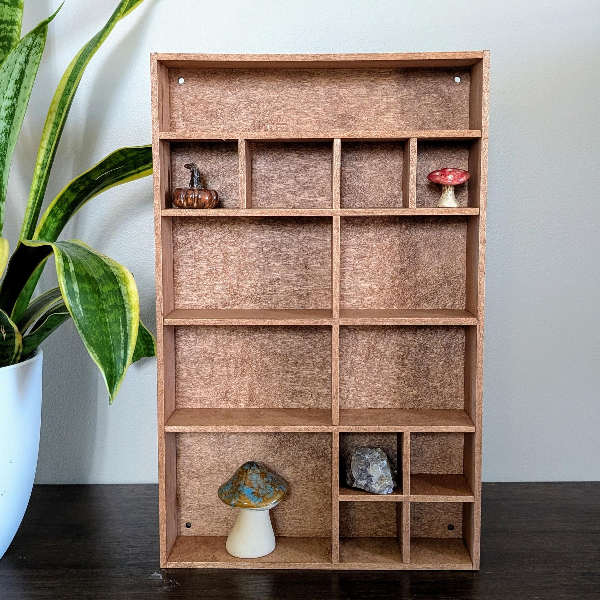 Shadow Box Wooden Display Shelf - Wall Cubby Shelf - Multiple Compartment Sizes - #4 - Trinket Shelf - Curio Cabinet