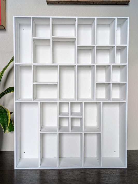 Shadow Box Wooden Display Shelf - Wall Cubby Shelf - Multiple Compartment Sizes - #51d - Trinket Shelf - Curio Cabinet