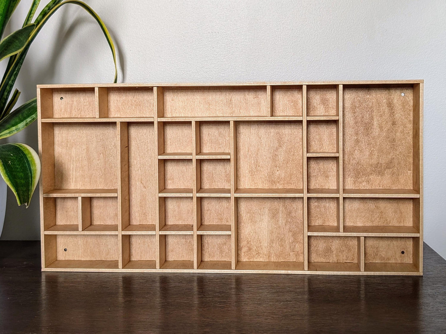 Shadow Box Wooden Display Shelf - Wall Cubby Shelf - Multiple Compartment Sizes - #37 - Trinket Shelf - Curio Cabinet