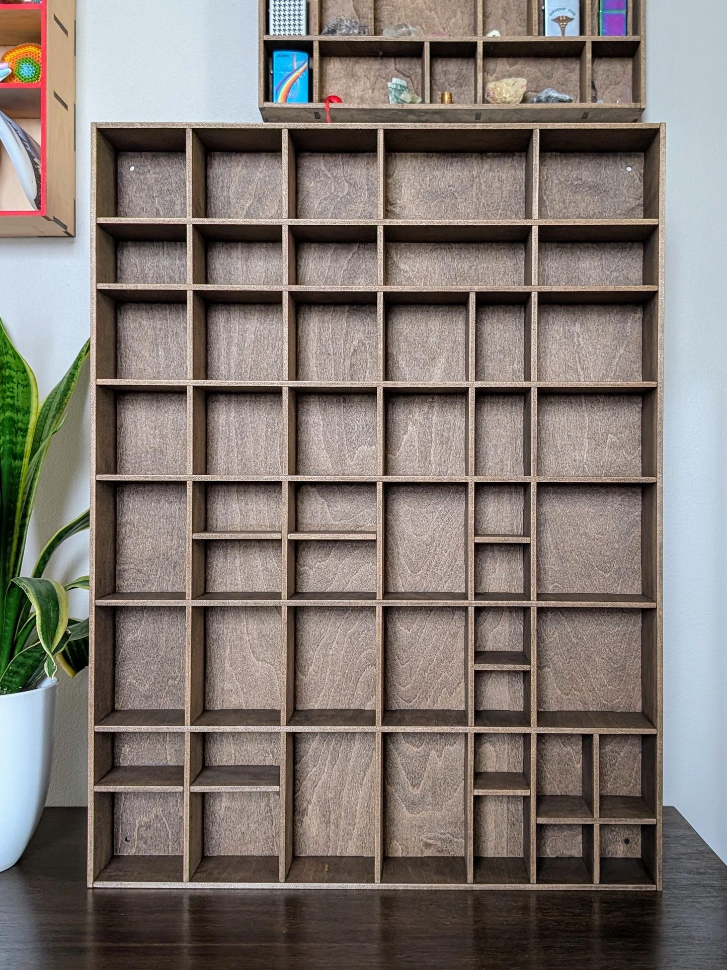 Shadow Box Wooden Display Shelf - Wall Cubby Shelf - Multiple Compartment Sizes - #2 - Trinket Shelf - Curio Cabinet