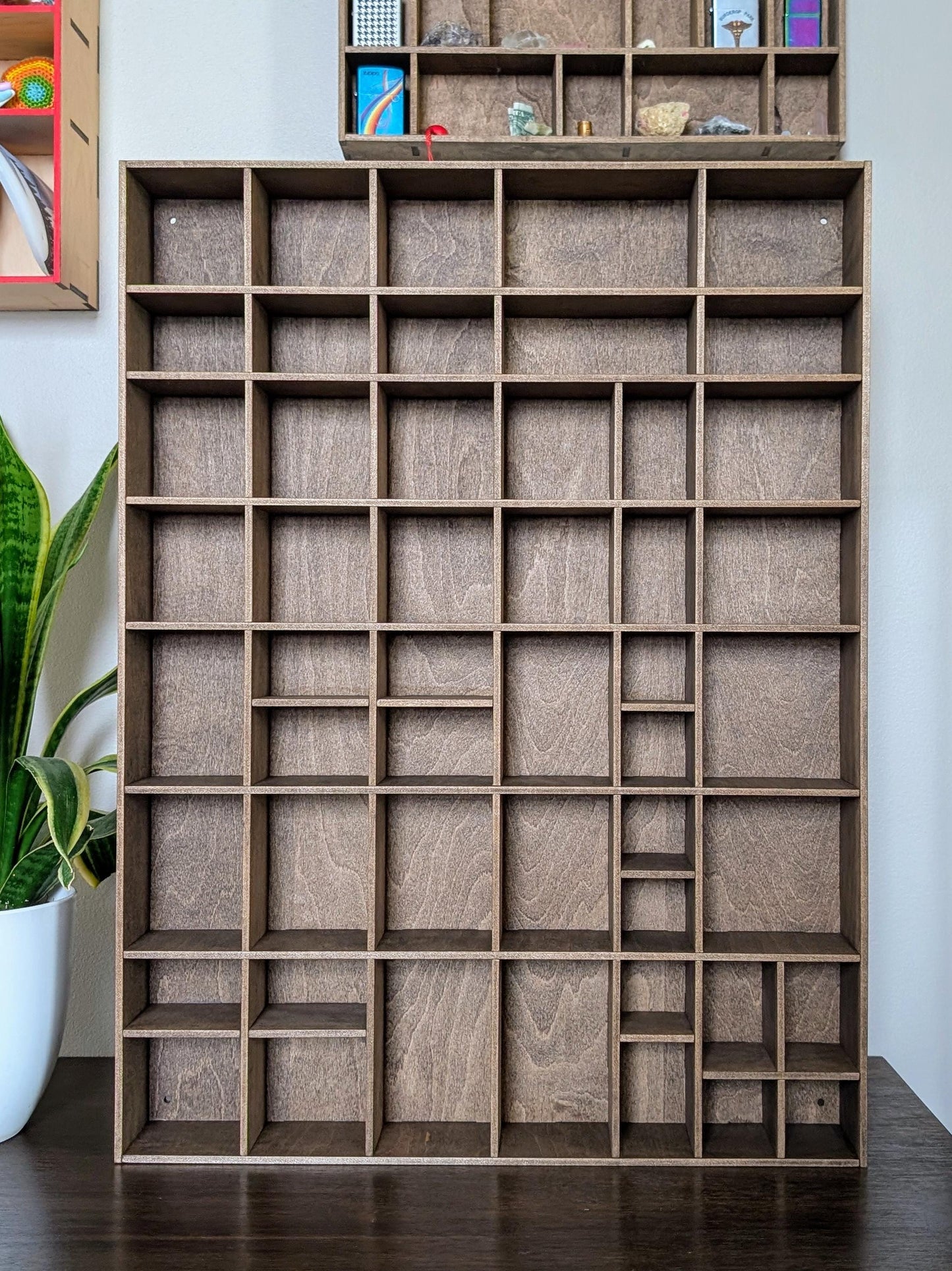 Shadow Box Wooden Display Shelf - Wall Cubby Shelf - Multiple Compartment Sizes - #2 - Trinket Shelf - Curio Cabinet