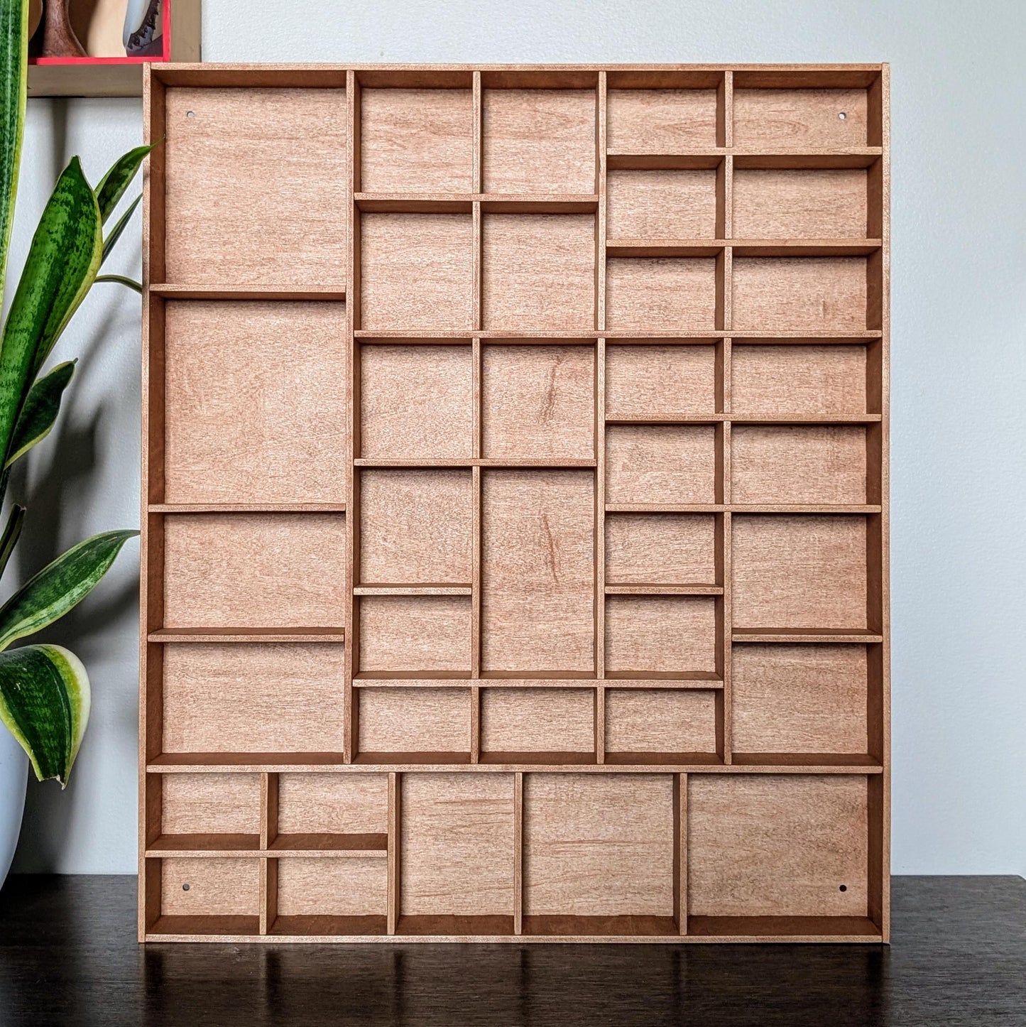 Shadow Box Wooden Display Shelf - Wall Cubby Shelf - Multiple Compartment Sizes - #45 - Trinket Shelf - Curio Cabinet