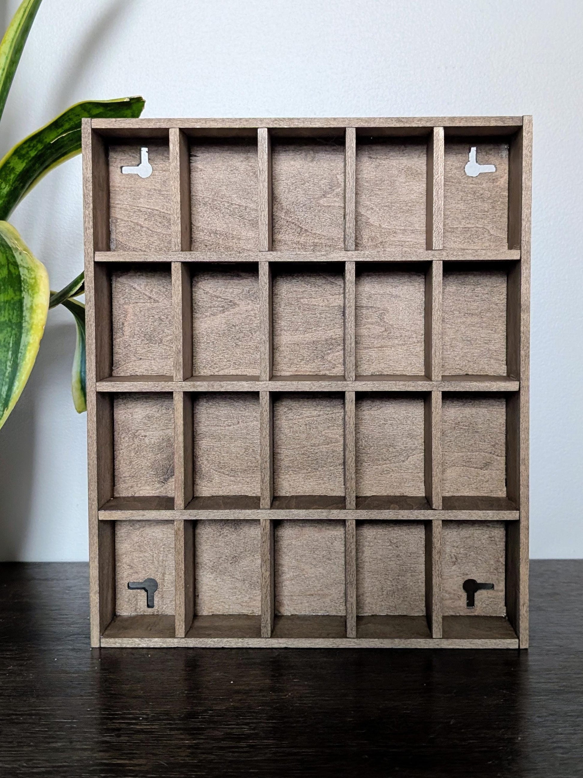 DISCOUNTED 20 Compartment Wooden Display Shelf - 2.8x2.25 - Trinket Shelf - Curio Cabinet