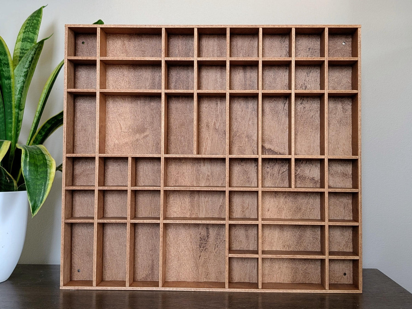 Shadow Box Wooden Display Shelf - Wall Cubby Shelf - Multiple Compartment Sizes - #29 - Trinket Shelf - Curio Cabinet