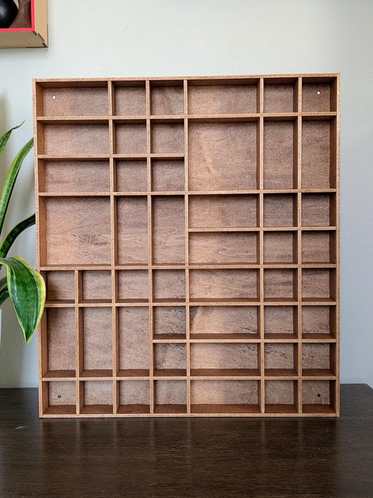 Shadow Box Wooden Display Shelf - Wall Cubby Shelf - Multiple Compartment Sizes - #29 - Trinket Shelf - Curio Cabinet