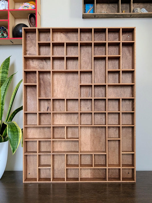 Shadow Box Wooden Display Shelf - Wall Cubby Shelf - Multiple Compartment Sizes - #36 - Trinket Shelf - Curio Cabinet