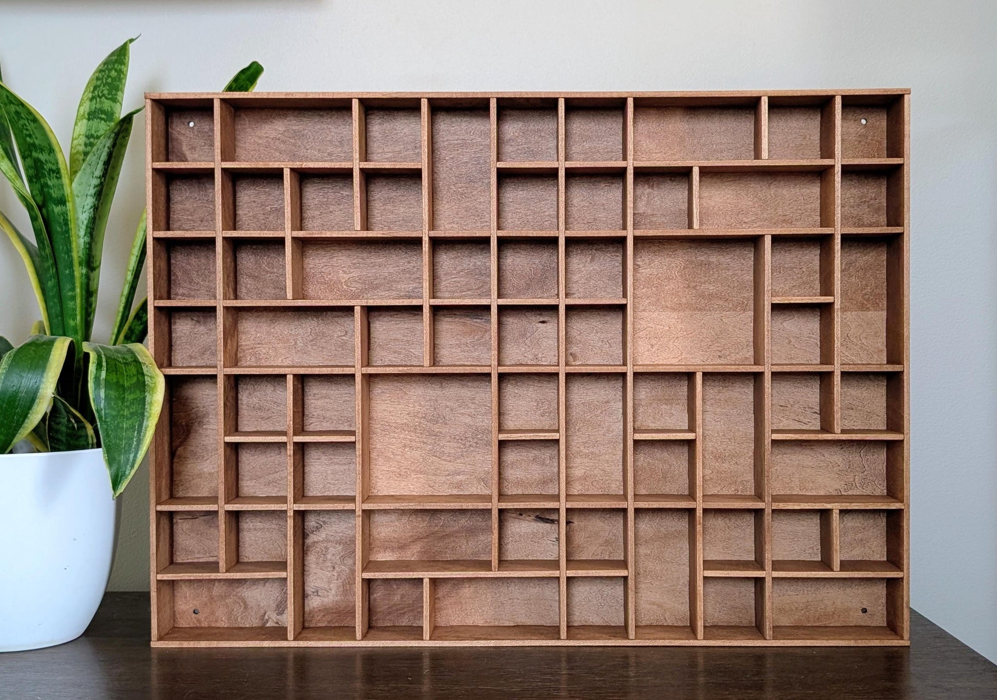 Shadow Box Wooden Display Shelf - Wall Cubby Shelf - Multiple Compartment Sizes - #36 - Trinket Shelf - Curio Cabinet