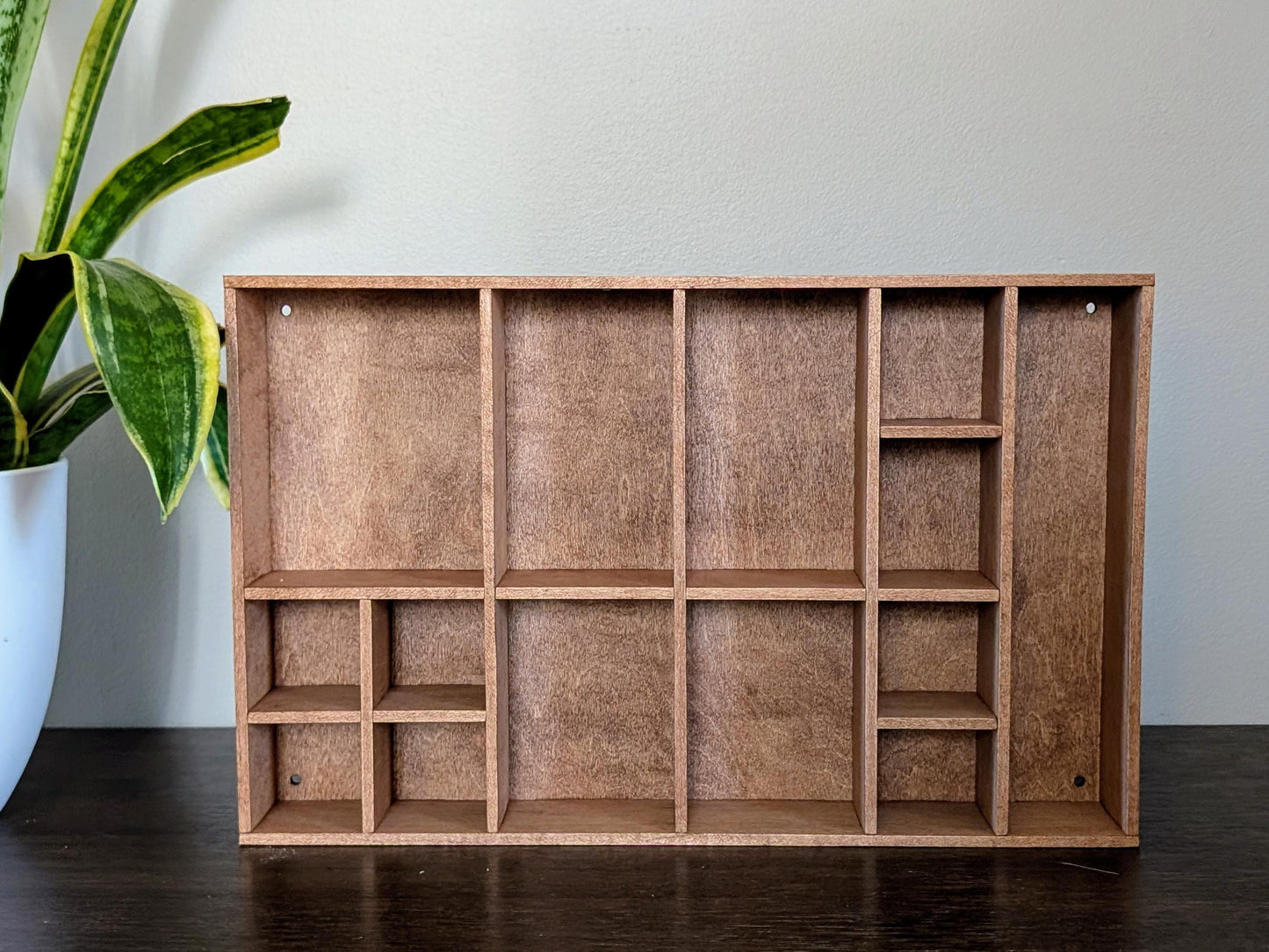 Shadow Box Wooden Display Shelf - Wall Cubby Shelf - Multiple Compartment Sizes - #4 - Trinket Shelf - Curio Cabinet