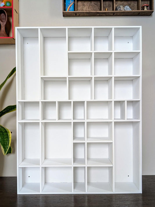 Shadow Box Wooden Display Shelf - Wall Cubby Shelf - Multiple Compartment Sizes - #51a - Trinket Shelf - Curio Cabinet