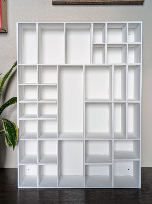 Shadow Box Wooden Display Shelf - Wall Cubby Shelf - Multiple Compartment Sizes - #51b - Trinket Shelf - Curio Cabinet