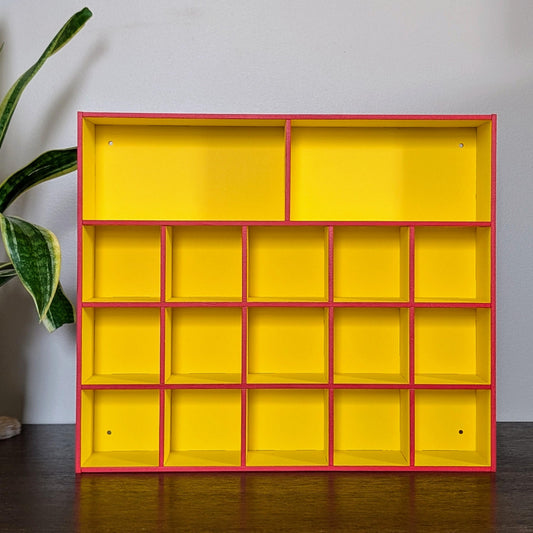 Shadow Box Wooden Display Shelf - Wall Cubby Shelf - Multiple Compartment Sizes - #54 - Trinket Shelf - Curio Cabinet