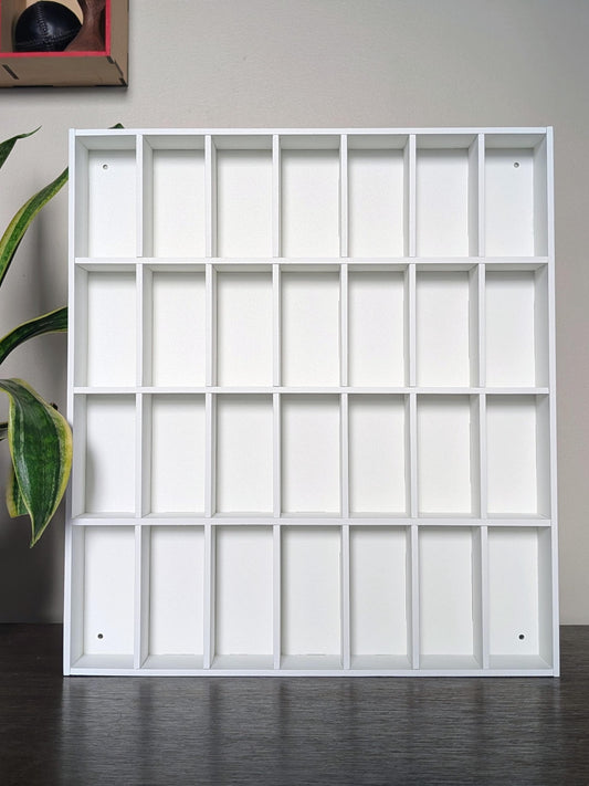 28 Compartment Wooden Display Shelf - 4x2/4.5x2 - Trinket Shelf - Curio Cabinet