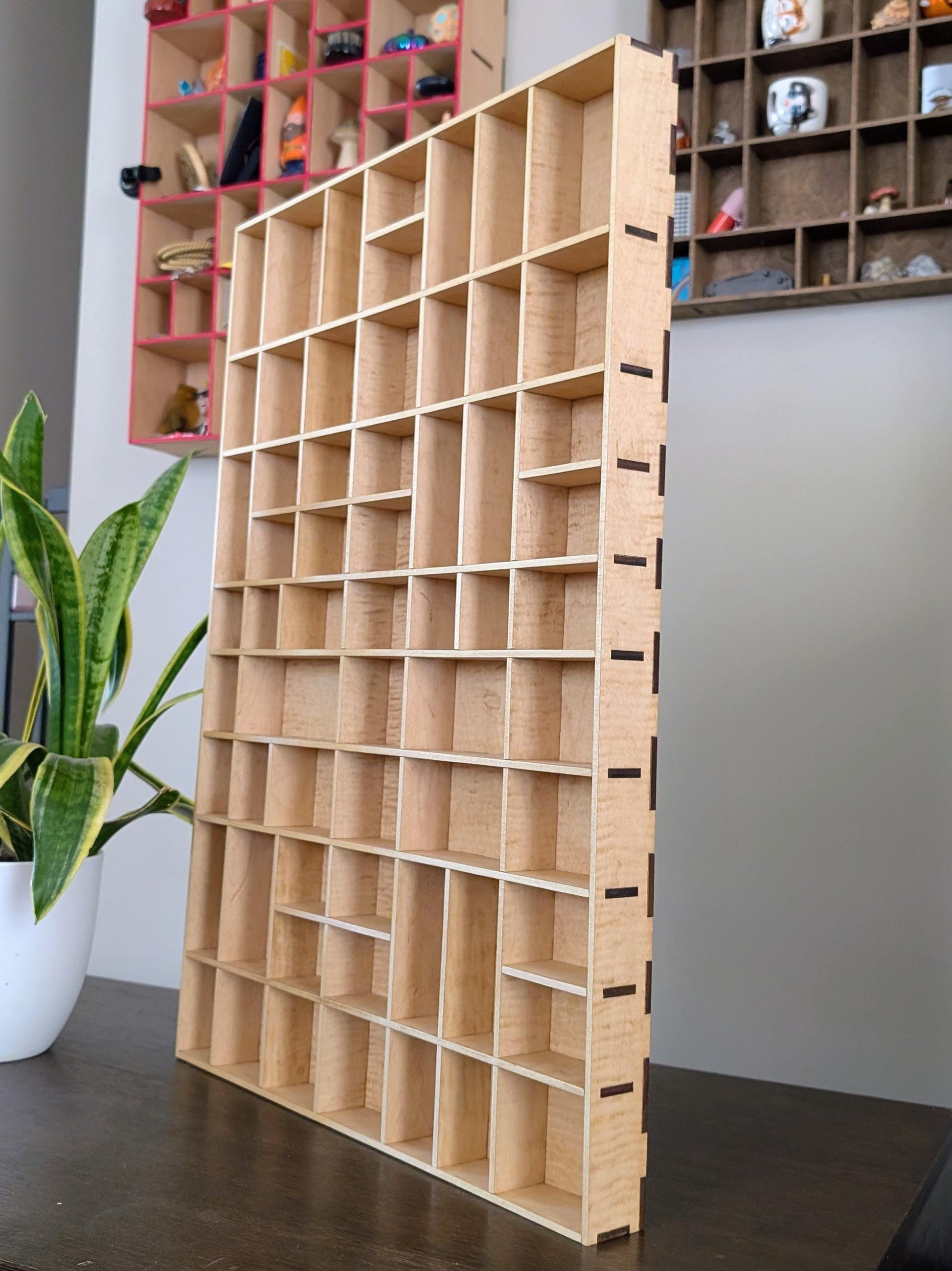 Shadow Box Wooden Display Shelf - Wall Cubby Shelf - Multiple Compartment Sizes - #12 - Trinket Shelf - Curio Cabinet