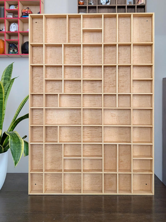 Shadow Box Wooden Display Shelf - Wall Cubby Shelf - Multiple Compartment Sizes - #12 - Trinket Shelf - Curio Cabinet