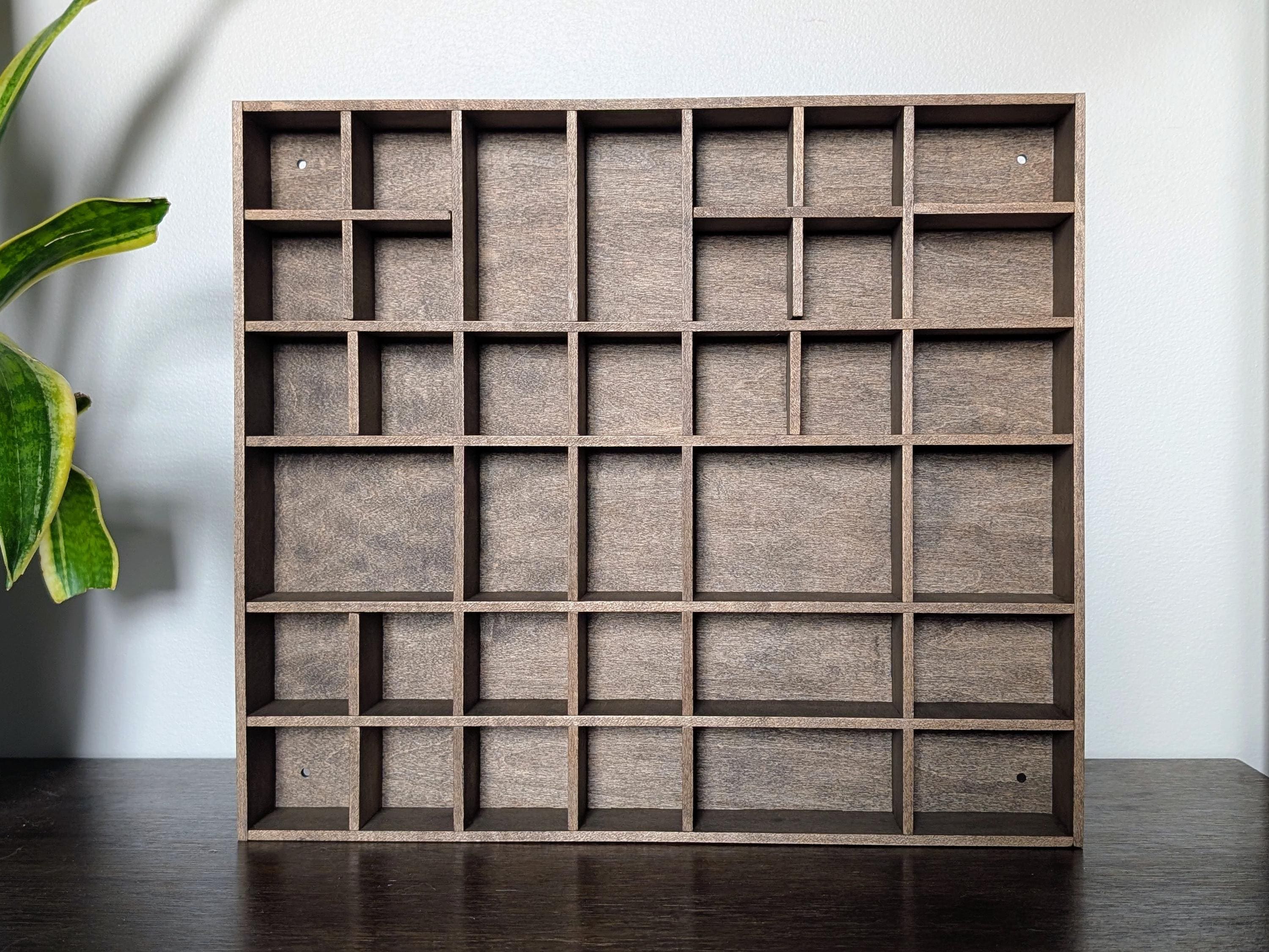 Shadow Box Wooden Display Shelf - Wall Cubby Shelf - Multiple Compartm ...