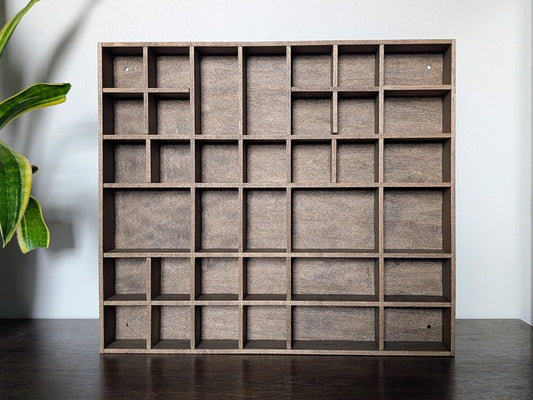 Shadow Box Wooden Display Shelf - Wall Cubby Shelf - Multiple Compartment Sizes - #6 - Trinket Shelf - Curio Cabinet