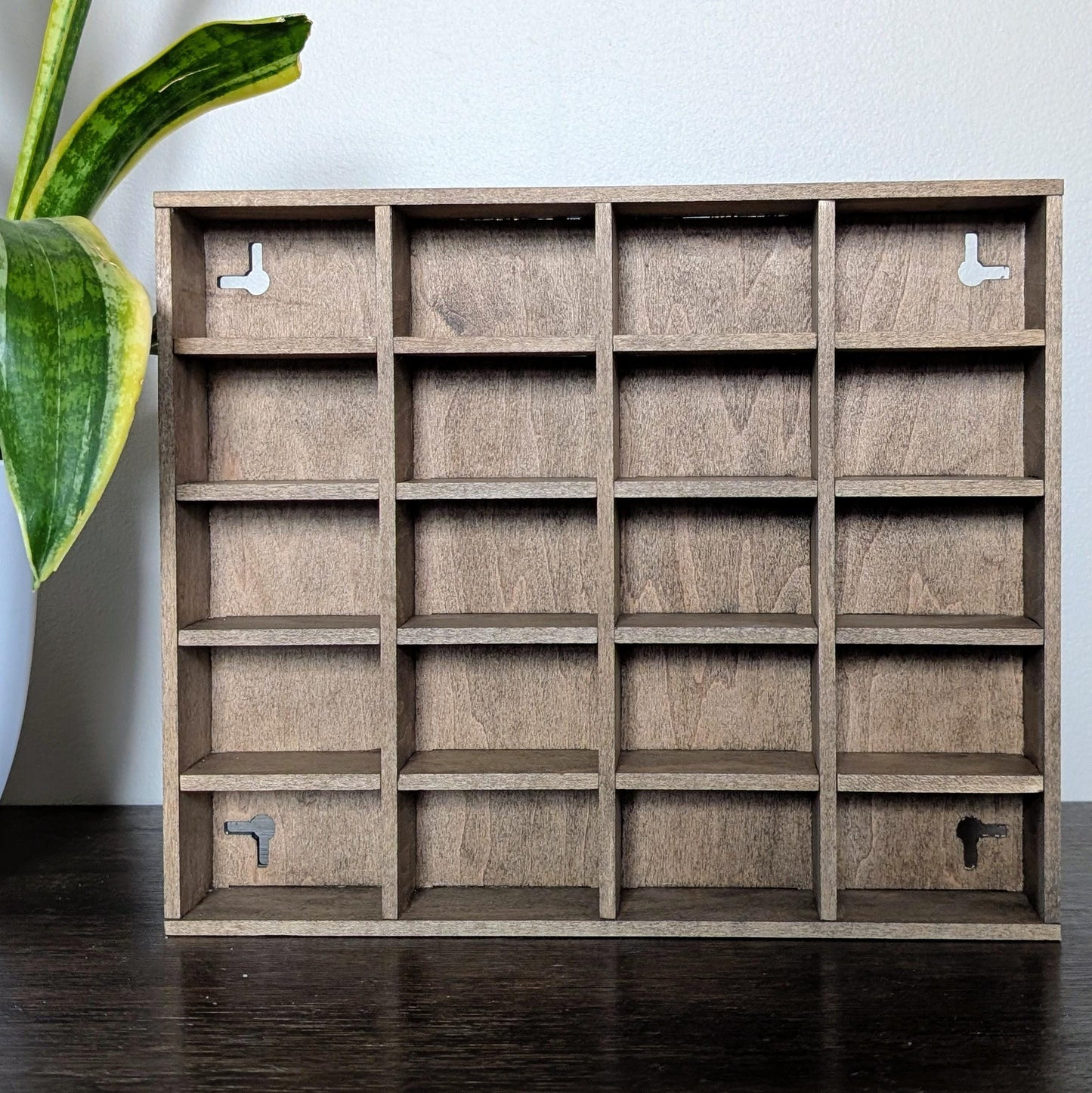 DISCOUNTED 20 Compartment Wooden Display Shelf - 2.8x2.25 - Trinket Shelf - Curio Cabinet