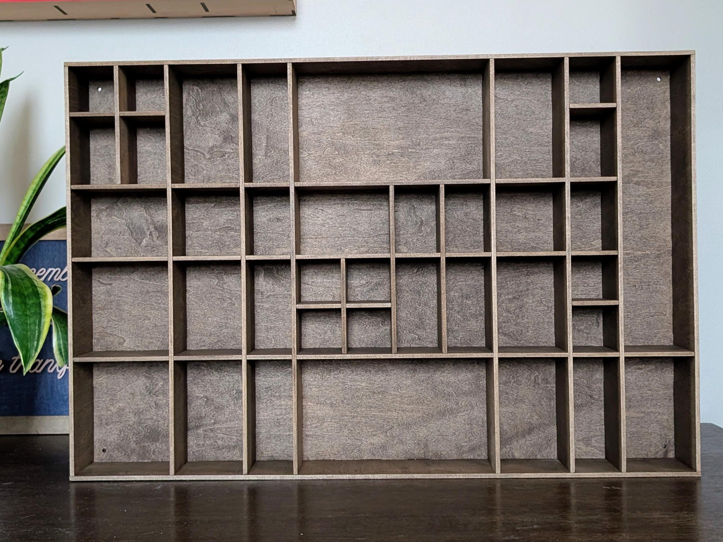 Shadow Box Wooden Display Shelf - Wall Cubby Shelf - Multiple Compartment Sizes - #28 - Trinket Shelf - Curio Cabinet