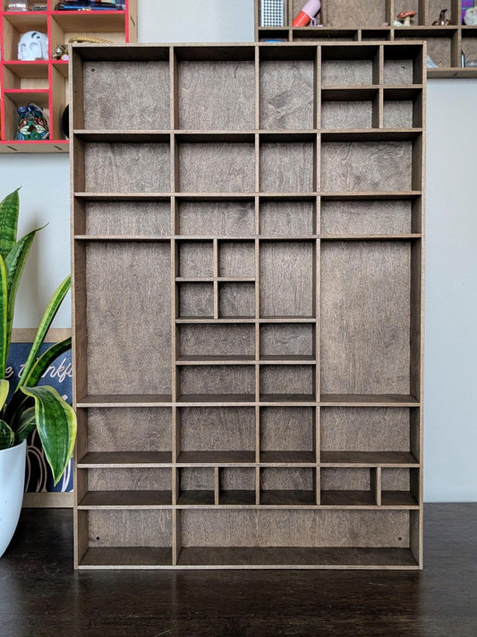 Shadow Box Wooden Display Shelf - Wall Cubby Shelf - Multiple Compartment Sizes - #28 - Trinket Shelf - Curio Cabinet