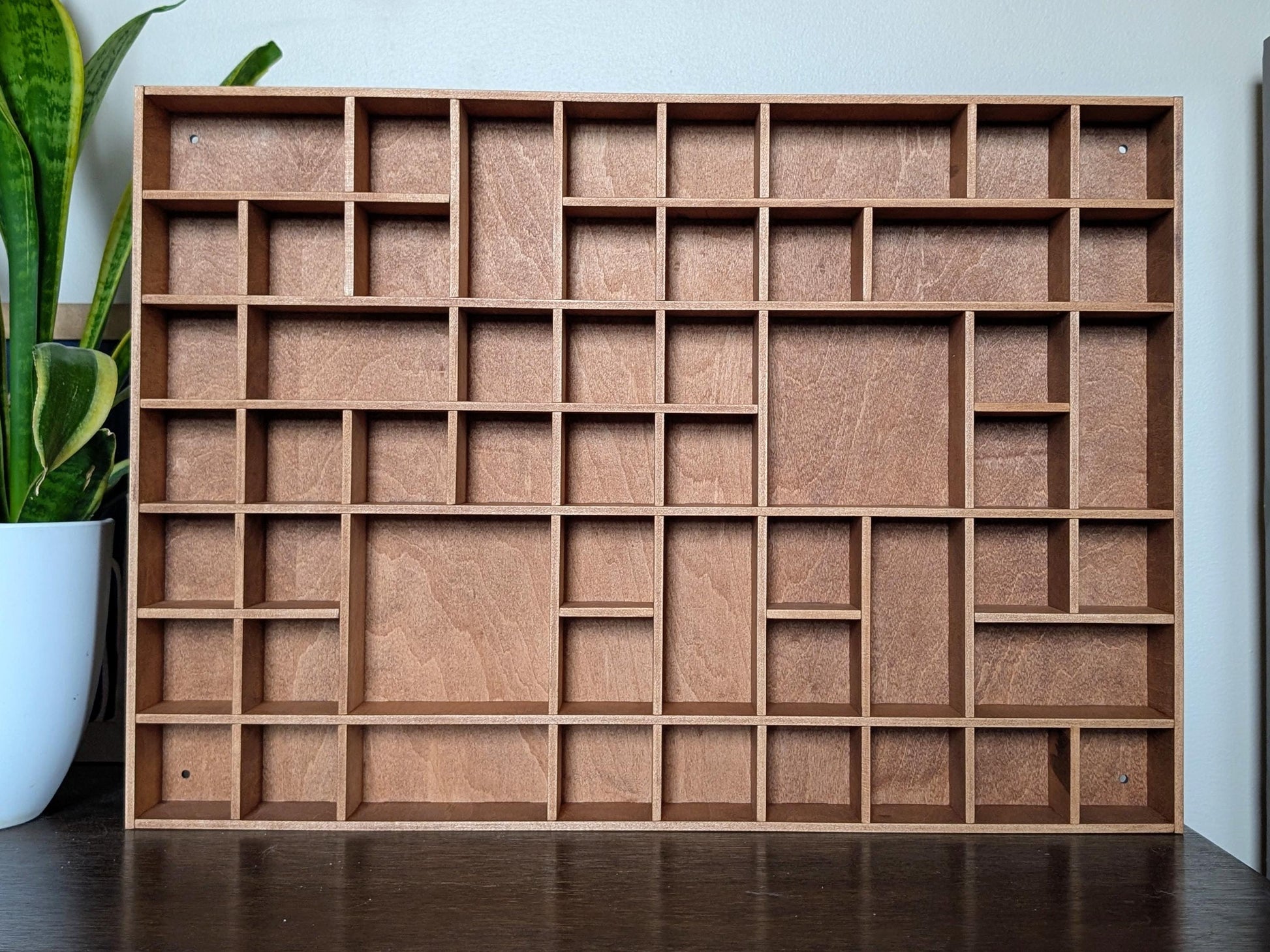 Shadow Box Wooden Display Shelf - Wall Cubby Shelf - Multiple Compartment Sizes - #36b - Trinket Shelf - Curio Cabinet