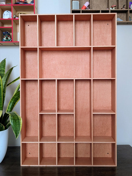Shadow Box Wooden Display Shelf - Wall Cubby Shelf - Multiple Compartment Sizes - #55b - Trinket Shelf - Curio Cabinet