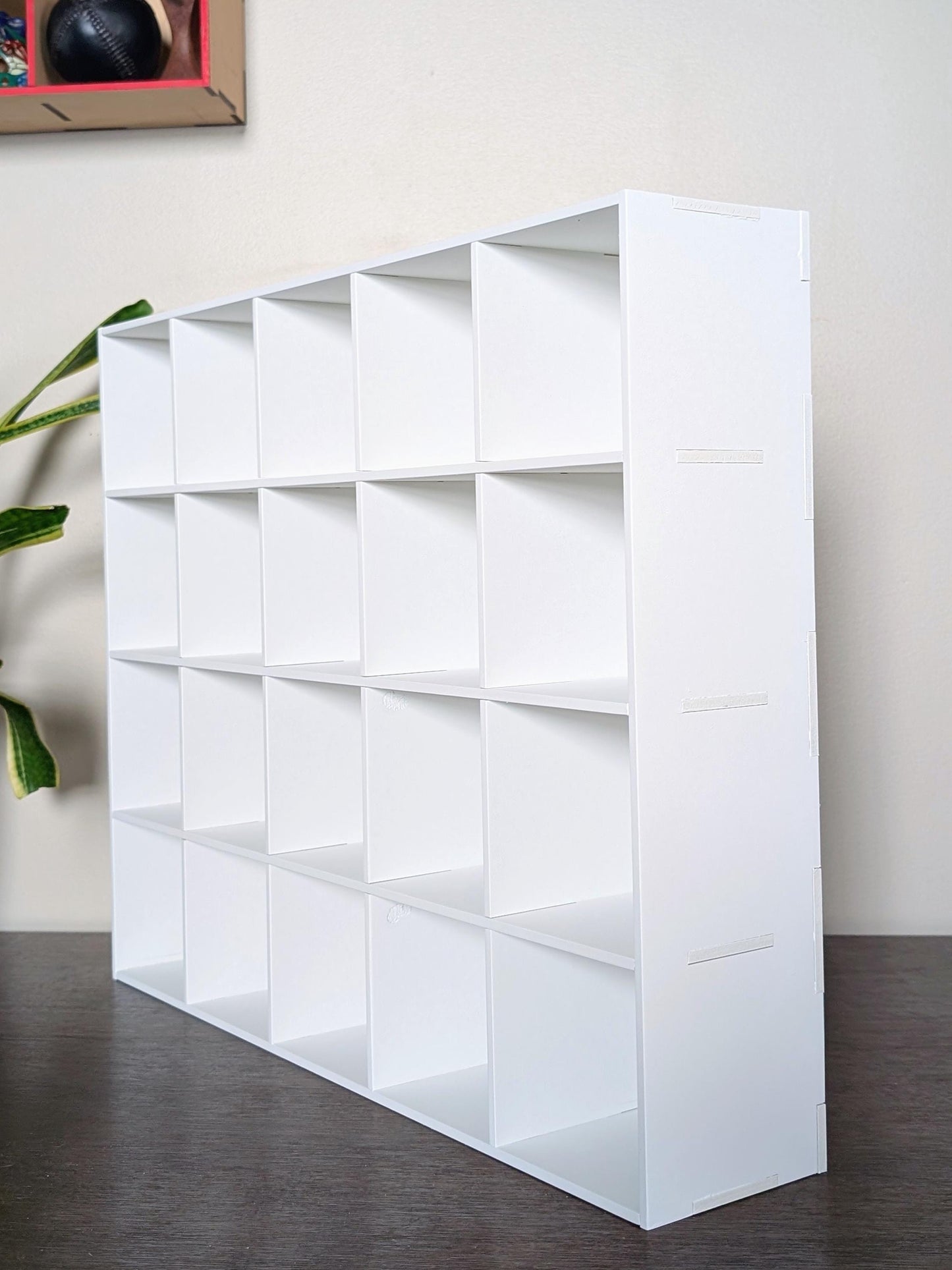 20 Compartment Wooden Display Shelf - 4x4 - Trinket Shelf - Curio Cabinet