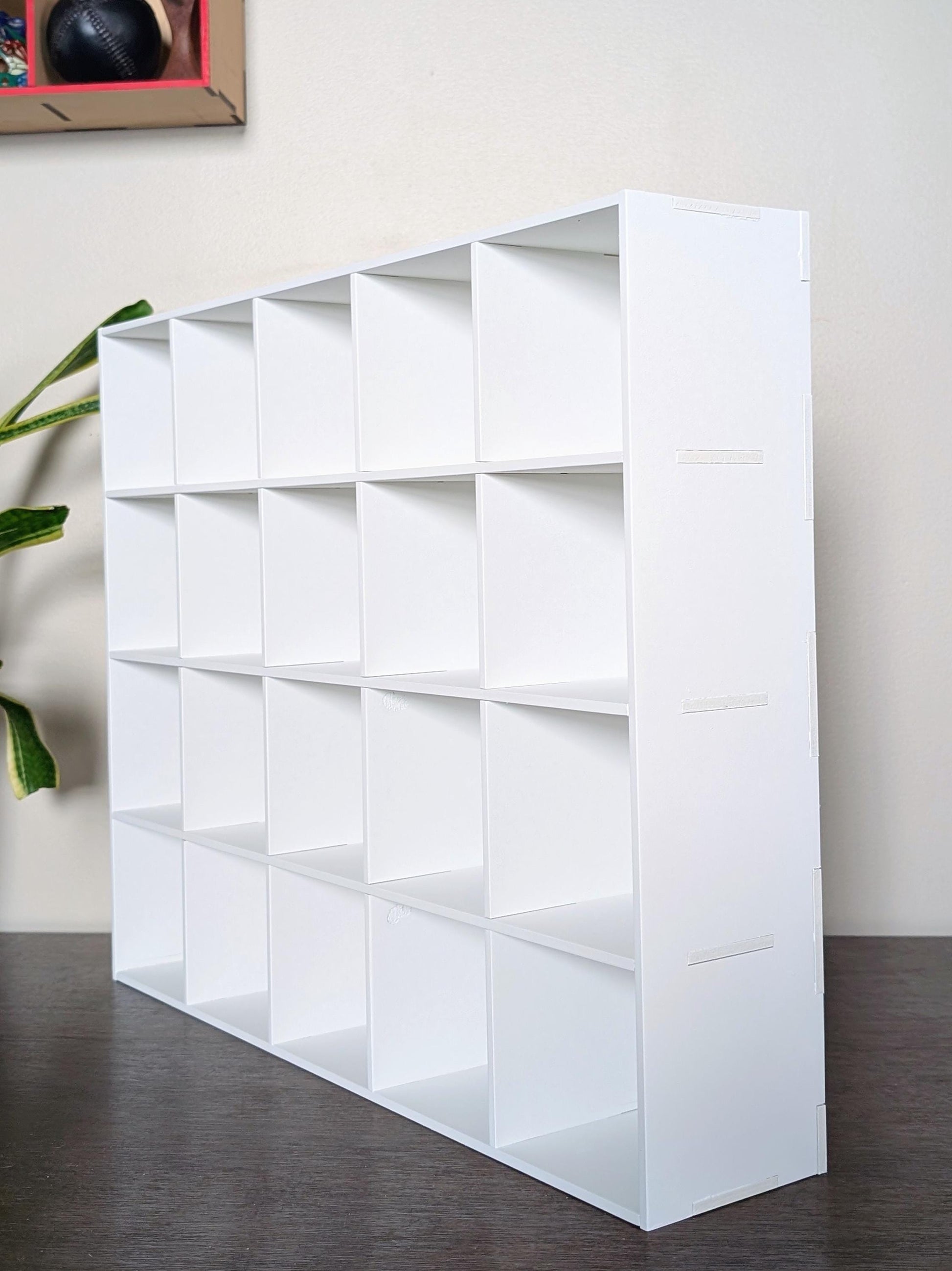 20 Compartment Wooden Display Shelf - 4x4 - Trinket Shelf - Curio Cabinet