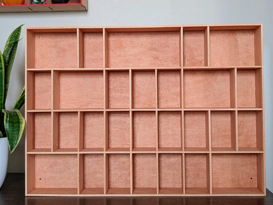 Shadow Box Wooden Display Shelf - Wall Cubby Shelf - Multiple Compartment Sizes - #52 - Trinket Shelf - Curio Cabinet