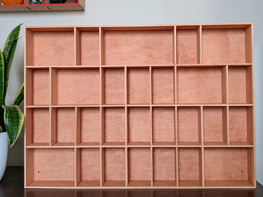 Shadow Box Wooden Display Shelf - Wall Cubby Shelf - Multiple Compartment Sizes - #52 - Trinket Shelf - Curio Cabinet