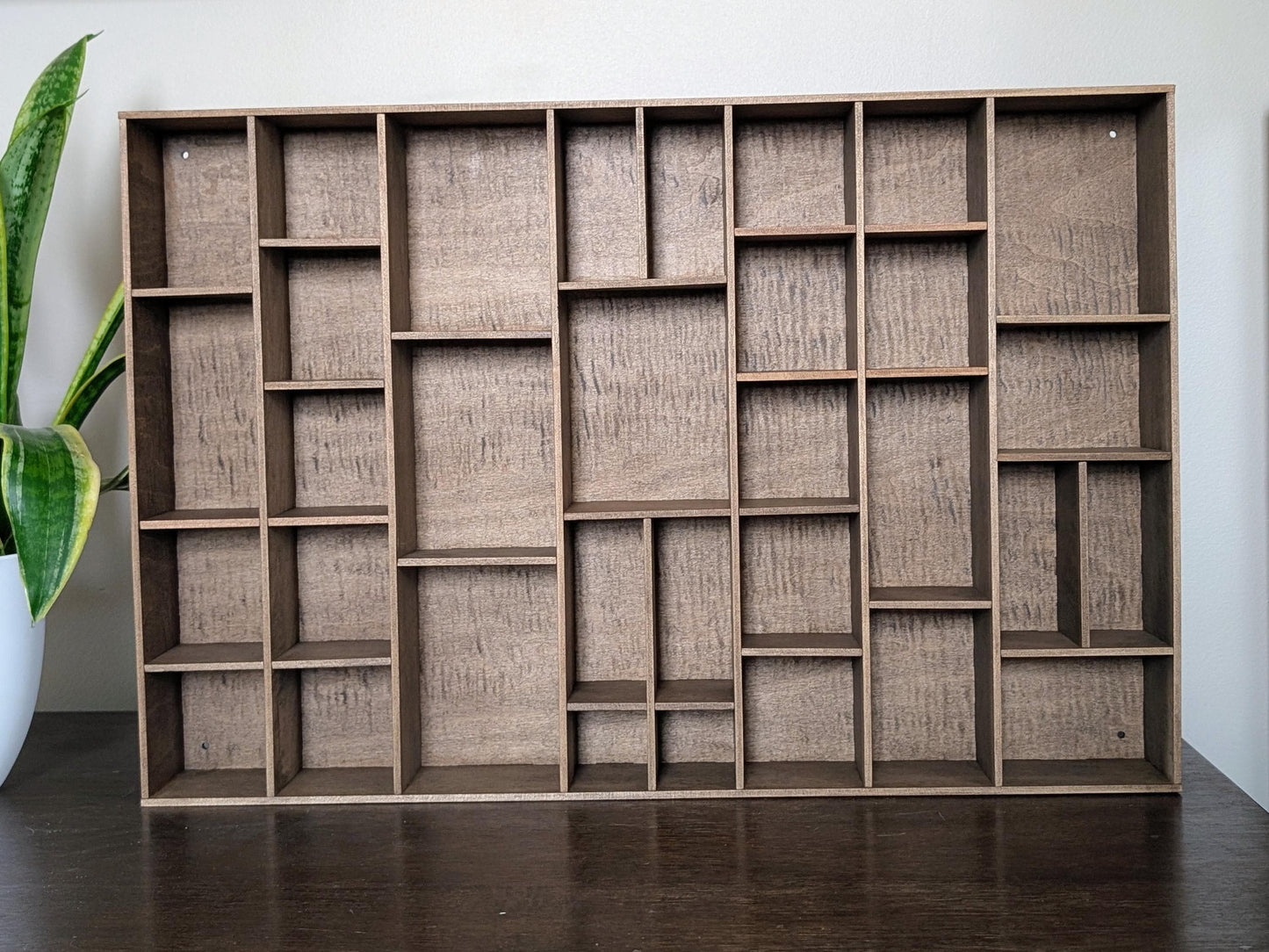 Shadow Box Wooden Display Shelf - Wall Cubby Shelf - Multiple Compartment Sizes - #39 - Trinket Shelf - Curio Cabinet