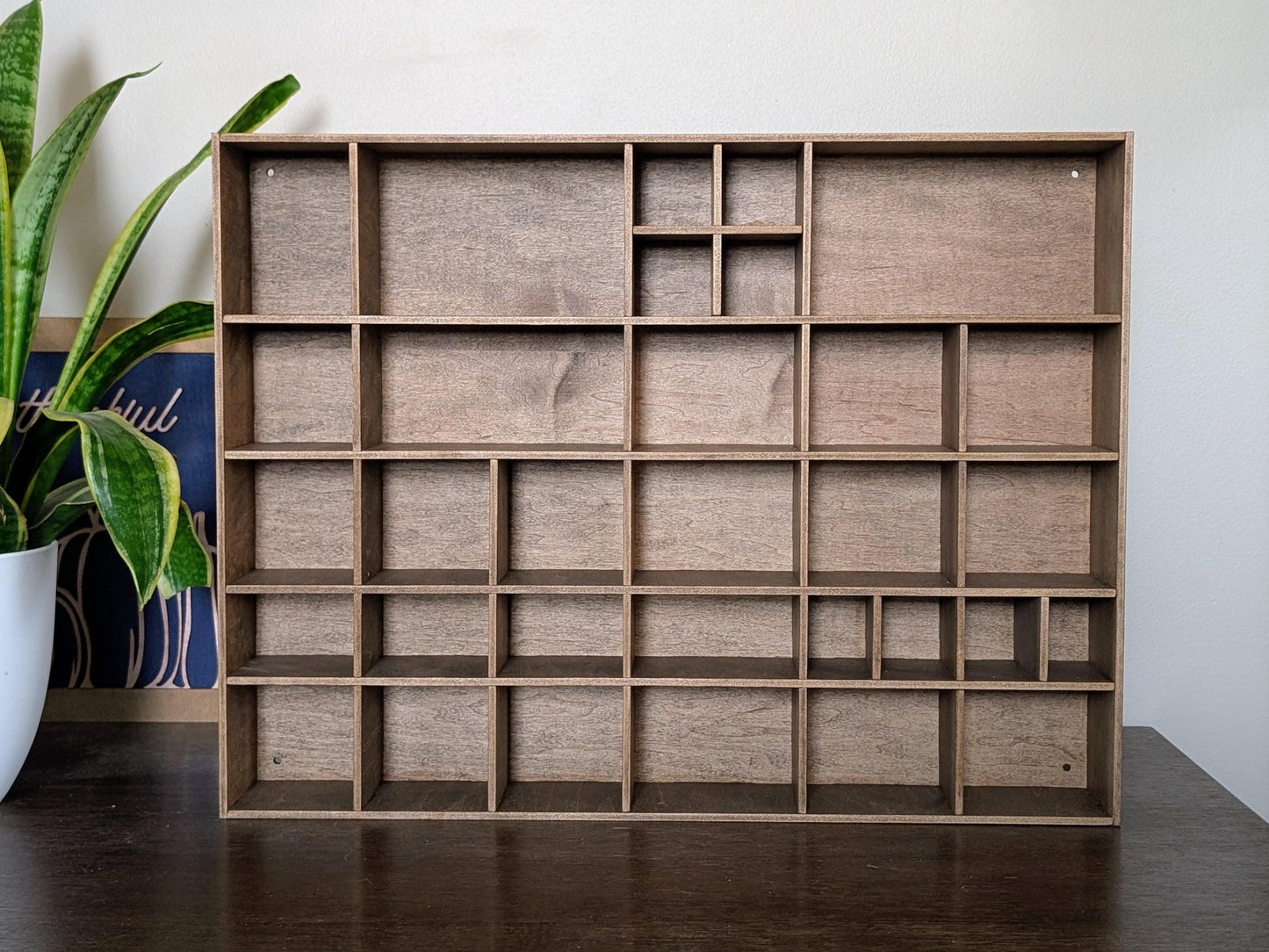 Shadow Box Wooden Display Shelf - Wall Cubby Shelf - Multiple Compartment Sizes - #7b - Trinket Shelf - Curio Cabinet